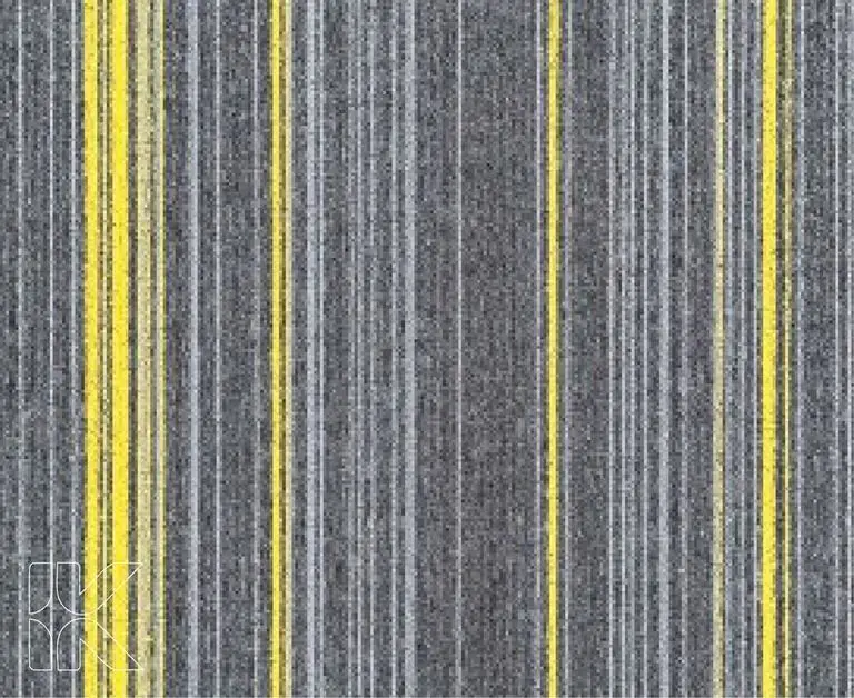 Carpet Tiles - Grey with Yellow Lines