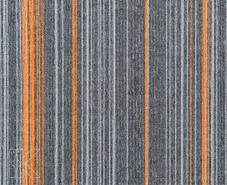 Carpet Tiles - Grey with Orange Lines